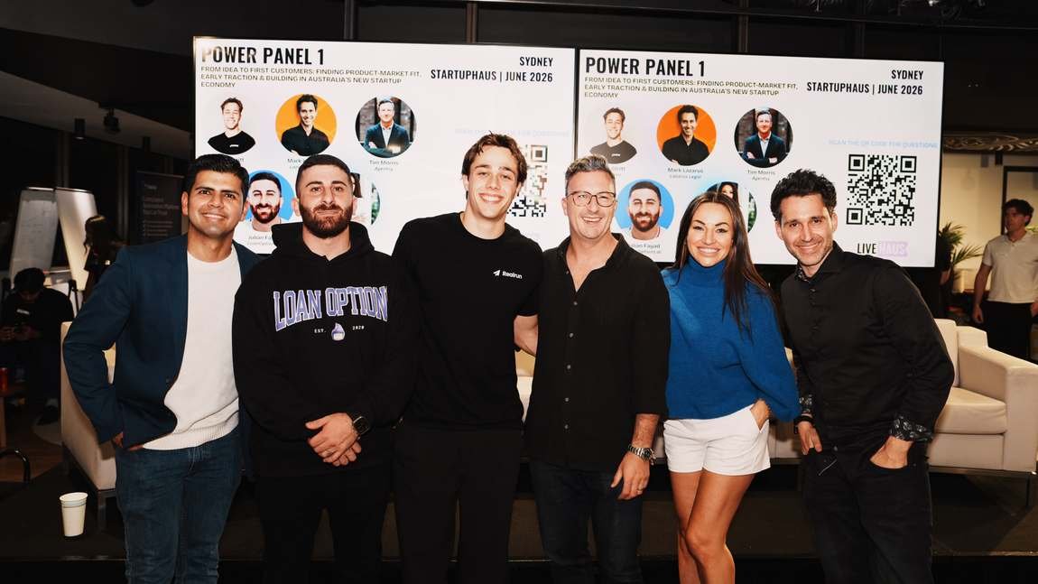 StartupHaus speakers standing together after the panel